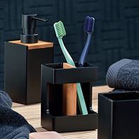 KELA Dávkovač mýdla Cube polyresin černá 300 ml KL-23689 (6)
