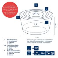 Dóza na potraviny skladovací Aurelia sklo 11,5cm 22,0cm 2,2l (2)