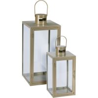 PROGARDEN Lucerna kovová sada 2 ks 18 / 14 cm zelená KO-NB1251580 (1)