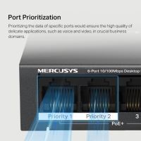 Switch TP-Link Mercusys MS106P 2x LAN, 4x LAN s PoE, 67W (6)