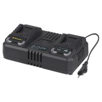 dvojitá rychlonabíječka pro aku baterie 20 V (4,5 A) Riwall PRO RAC 420 TWIN dvojitá rychlonabíječka pro aku baterie 20 V (4,5 A) Riwall PRO RAC 420 TWIN