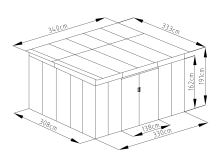 Zahradní domek G21 GRAH 1132 - 340 x 333 cm, metalický šedý (5)