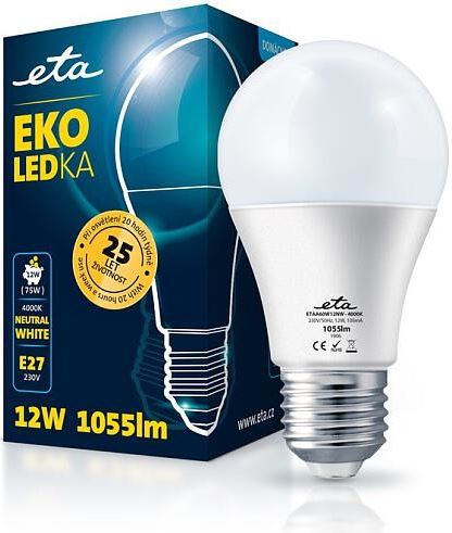 Žárovka LED ETA EKO LEDka klasik 12W, E27, neutrální bílá - ETAA60W12NW